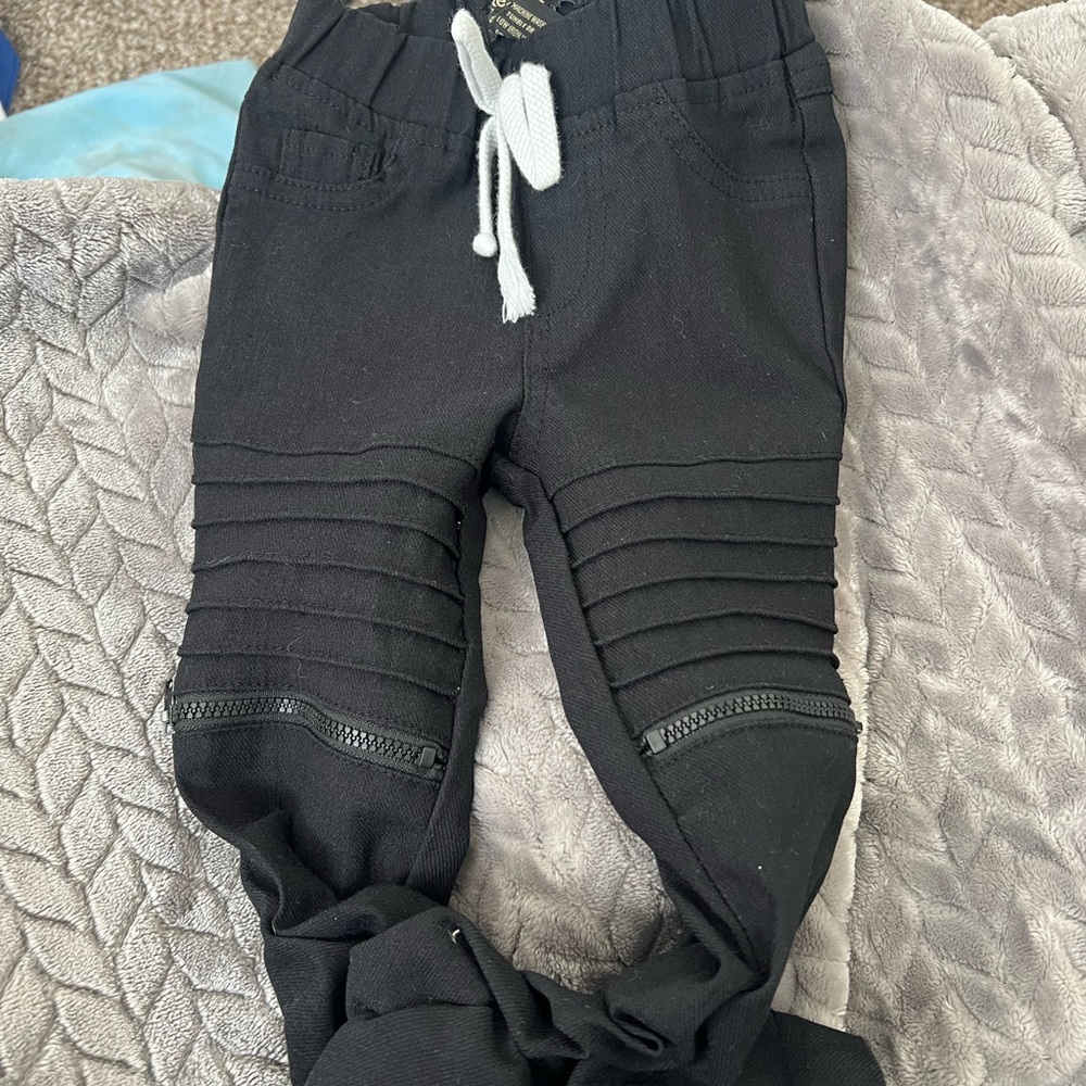 Like an Angel Black Kids Joggers with Ribbed Detail